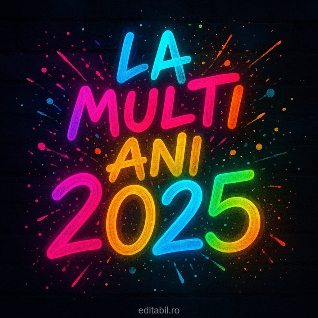 Focuri de artificii în culori curcubeu pentru La mulți ani 2025