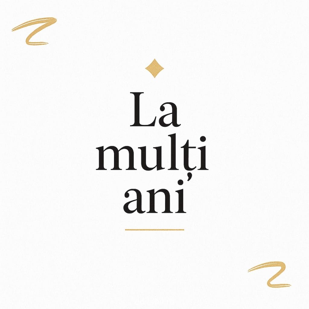 Felicitare minimalistă cu text La mulți ani