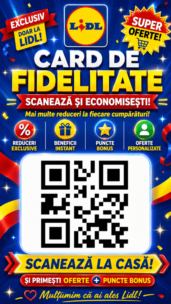 Card digital Lidl Plus pentru scanare rapidă în magazin